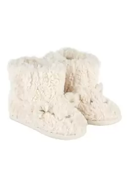 TOTES Unisex Velcro Construction Polar Bear Bootie - Natural, Size 18-24 Months