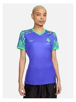 Nike Brazil 2023 Womens Away Stadium Short Sleeved Shirt - Blue Size XL, Women