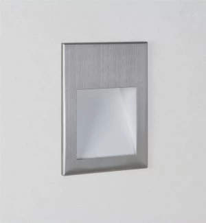 LED 1 Light Indoor Recessed Marker Wall Light Brushed Steel