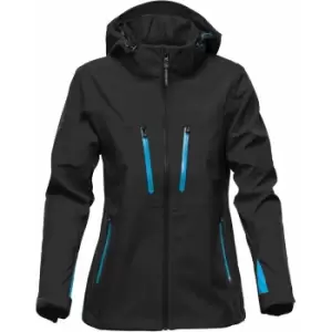 Stormtech Womens/Ladies Patrol Hooded Soft Shell Jacket (L) (Black/Electric Blue)