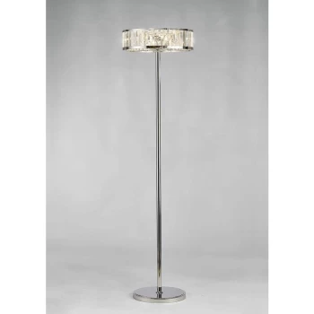 Floor lamp Torre 5 Lights polished chrome / crystal