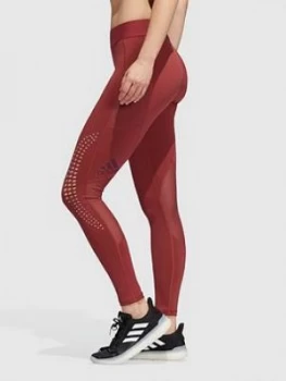 adidas Alphaskin Leggings - Maroon, Maroon Size M Women