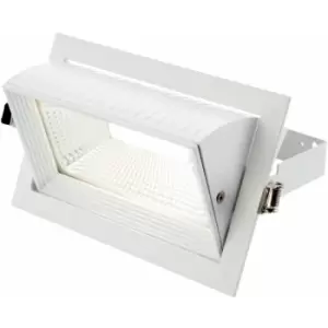 Fully Adjustable Recessed Ceiling Downlight - 35W Cool White LED - Matt White