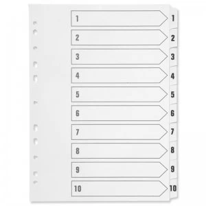 Q-Connect Multi-Punched 1-10 Reinforced White Board Clear A4