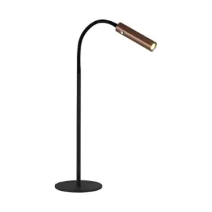 Luminosa Lighting - Table Lamp, 1 Light Adjustable Switched, 1 x 7W LED, 3000K, 436lm, Black, Satin Copper