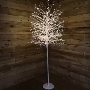 2.1m 7ft Outdoor White Micro Dot Christmas Blossom Tree with 1300 Warm White LED