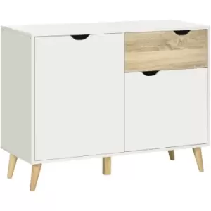 Homcom - Free Standing Sideboard Storage Cabinet, Accent Cupboard with Drawer - White