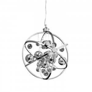 Spherical Ceiling Pendant Light Chrome Glass Balls