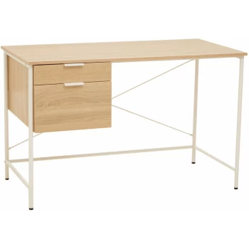 Premier Housewares - Bradbury Natural Oak Veneer Desk with Drawers