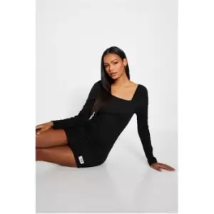 I Saw It First Reclaim Sustainable Staples Rib Mini Dress - Black