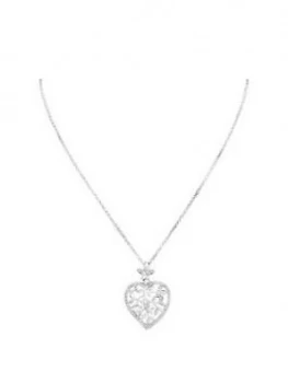 Simply Silver Sterling Silver 925 Cubic Zirconia Tree Of Life Heart Pendant Necklace