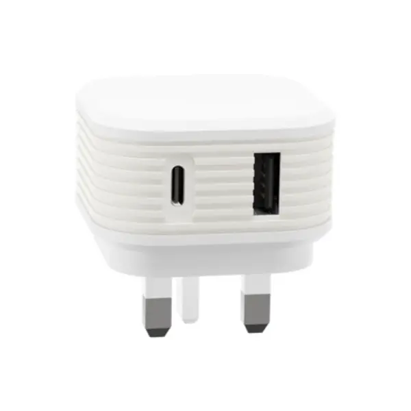 Juice Juice Mains Dual Port USB A & Type C 30W WHT JUI-MAINS-PD-PLUG-USBA/C-30W-ECO-WHT