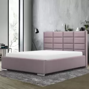 Tuanso Upholstered Beds - Plush Velvet, Small Double Size Frame, Pink - Pink