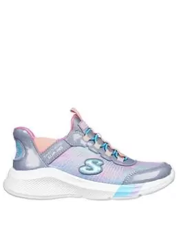 Skechers Dreamy Lites-Colorful Prism Trainer, Grey, Size 12 Younger