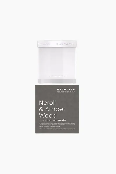 Aromatherapy Co Naturals Neroli and Amber Wood Jar Candle White