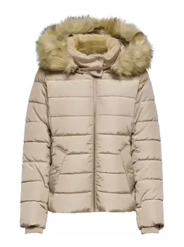 ONLY Short Quilted Jacket Women Beige