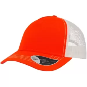 Atlantis Rapper Canvas 5 Panel Trucker Cap (One Size) (Orange/White)