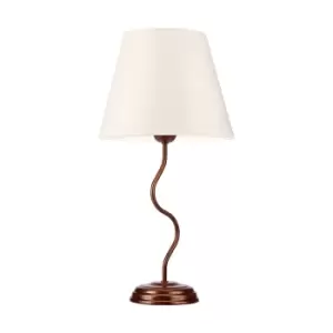 Fabrizio Table Lamp With Shade With Fabric Shade, Brown, 1x E27