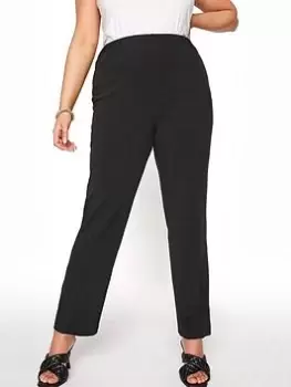 Yours Bootcut 30" Ponte Rib Trouser. Black, Size 20, Women