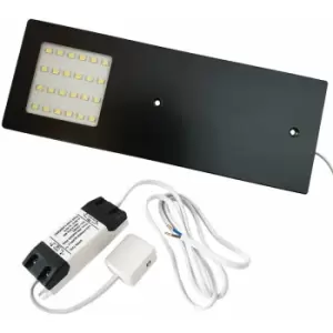 Loops - 1x matt Black Ultra-Slim Rectangle Under Cabinet Kitchen Light & Driver Kit - Natural White led