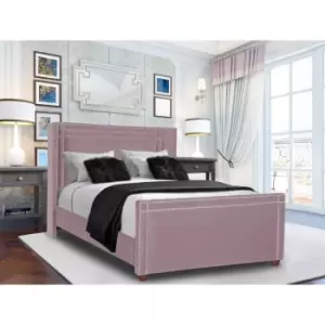 Cubica Bed King Plush Velvet Pink