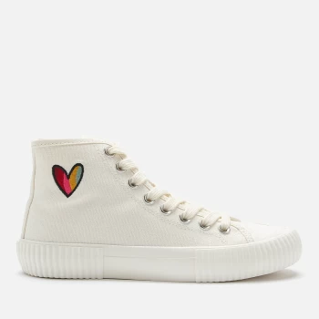 Paul Smith Womens Kibby Hi-Top Trainers - Off White Heart - UK 5