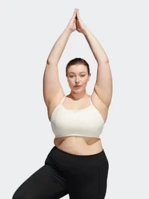 adidas Yoga Studio Light-support Bra (plus Size), White, Size 2X, Women