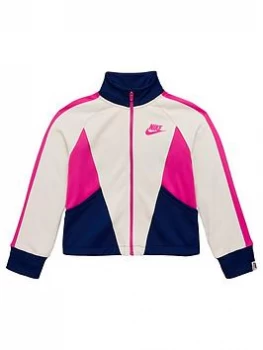 Nike Sportswear Older Girls Heritage Track Jacket, Black/White Size M 10-12 Years, Women