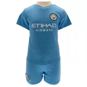 Manchester City FC Baby Crest T-Shirt & Shorts Set (12-18 Months) (Sky Blue/White)