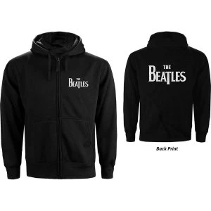 The Beatles - Drop T Logo Ladies Large Hoodie - Black