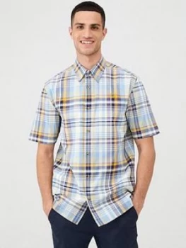 Fred Perry Tartan Shirt - Blue, Size S, Men