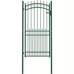 Fence Gate with Spikes Steel 100x200cm Green Vidaxl Green