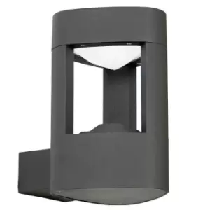 IP44 Outdoor LED Lamp Textured Grey Triangle Wall Light Porch Door Open Lantern