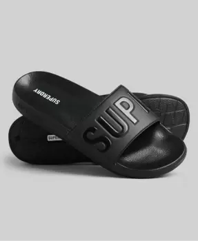 Superdry Mens Code Core Pool Sliders Black - Size: S