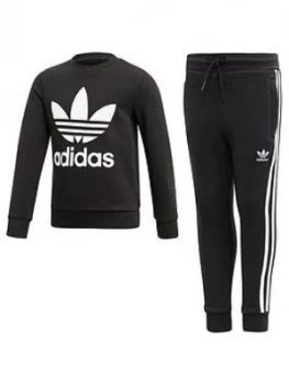 Boys, adidas Originals Little Kids Core Jogger Set - Black/White, Size 5-6 Years