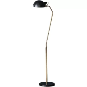 Task Floor Lamp Satin Black, Aged Brass Paint