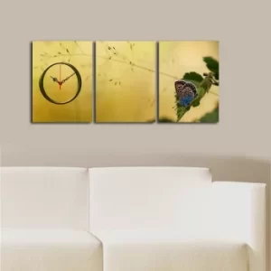 3P3040CS-72 Multicolor Decorative Canvas Wall Clock (3 Pieces)