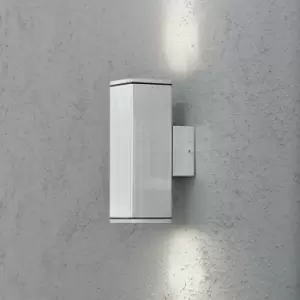 Konstsmide Monza Outdoor Modern Up Down Double Square Grey Wall Light GU10, IP44