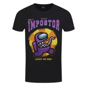 Among Us Unisex Adult Purple Impostor T-Shirt (XXL) (Black)