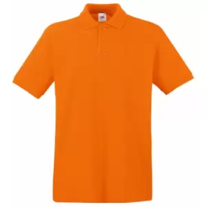 Fruit Of The Loom Premium Mens Short Sleeve Polo Shirt (M) (Orange)