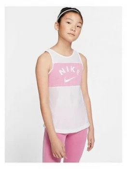 Nike Girls Tank Top - White/Pink