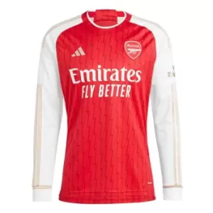 adidas Arsenal Long Sleeve Home Shirt 2023 2024 Adults - Red