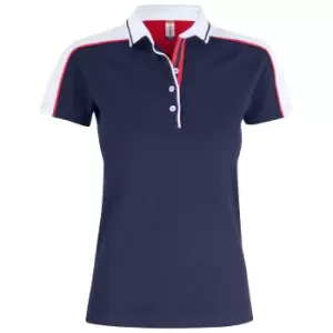 Clique Womens/Ladies Pittsford Polo Shirt (L) (Dark Navy/White)