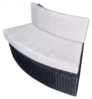 Rattan Love Seat with Cushion.