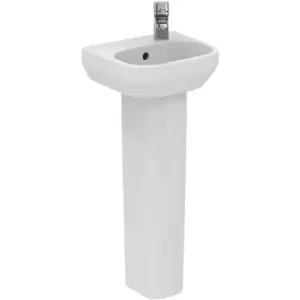 Ideal Standard i. life Cloakroom Basin and Pedestal 35cm 1 Tap Hole in White Ceramic