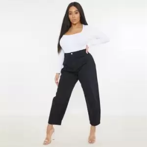 Missguided Plus Seamed Mom Jean - Black