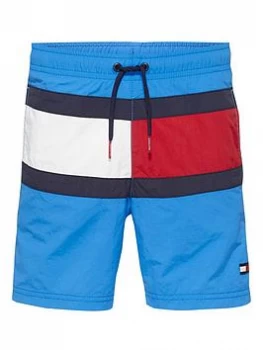 Tommy Hilfiger Boys Flag Swim Shorts - Blue, Size Age: 8-10 Years