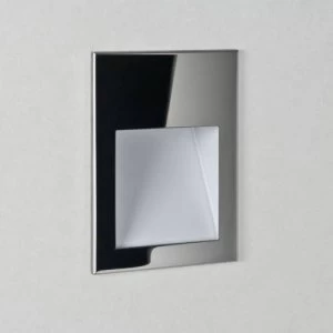 LED 1 Light Outdoor Small Recessed Square Marker Wall Light Polished Stainless Steel IP65