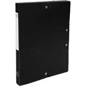 Opak Elasticated Box File PP A4 25mm, Black, Pack of 8