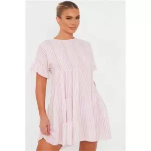 I Saw It First Multi Stripe Frill Tiered Smock Dress - Multi